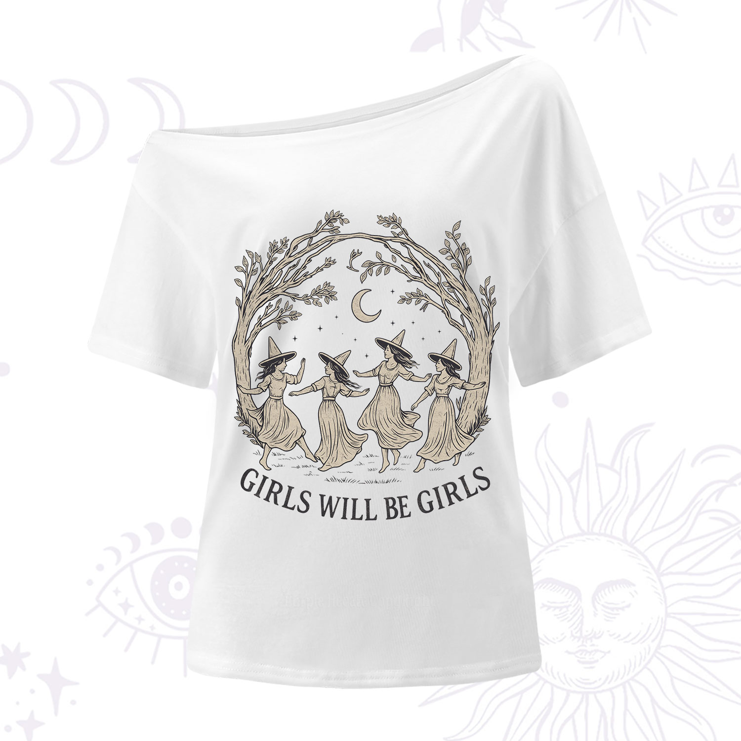 Purplehecate Girls Will Be Girls Witch One Shoulder T-Shirt