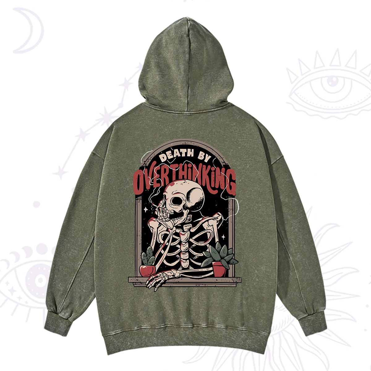 Purplehecate Death By Overthinking Washed Hoodie