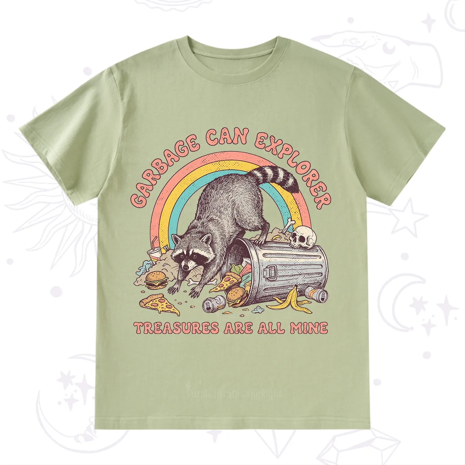 Purplehecate Garbage Can Explorer Raccoon T-Shirt