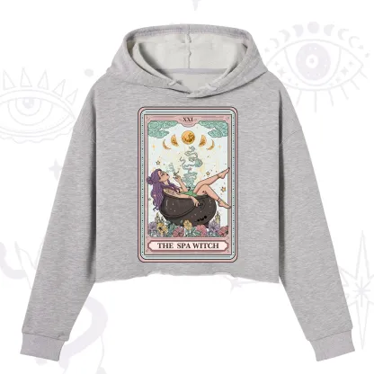 Purplehecate The Spa Witch Tarot Card Crop Hoodie