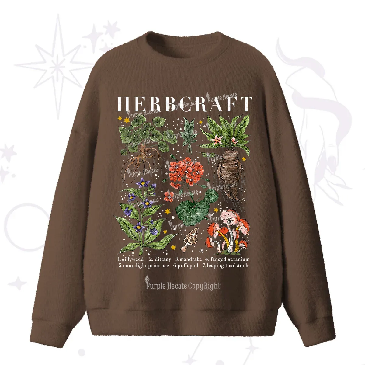 Purplehecate Magical Herbcraft Fuzzy Ugly Sweater