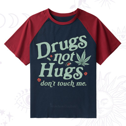 Purplehecate Sarcastic Weed Raglan Short Sleeve T‑Shirt