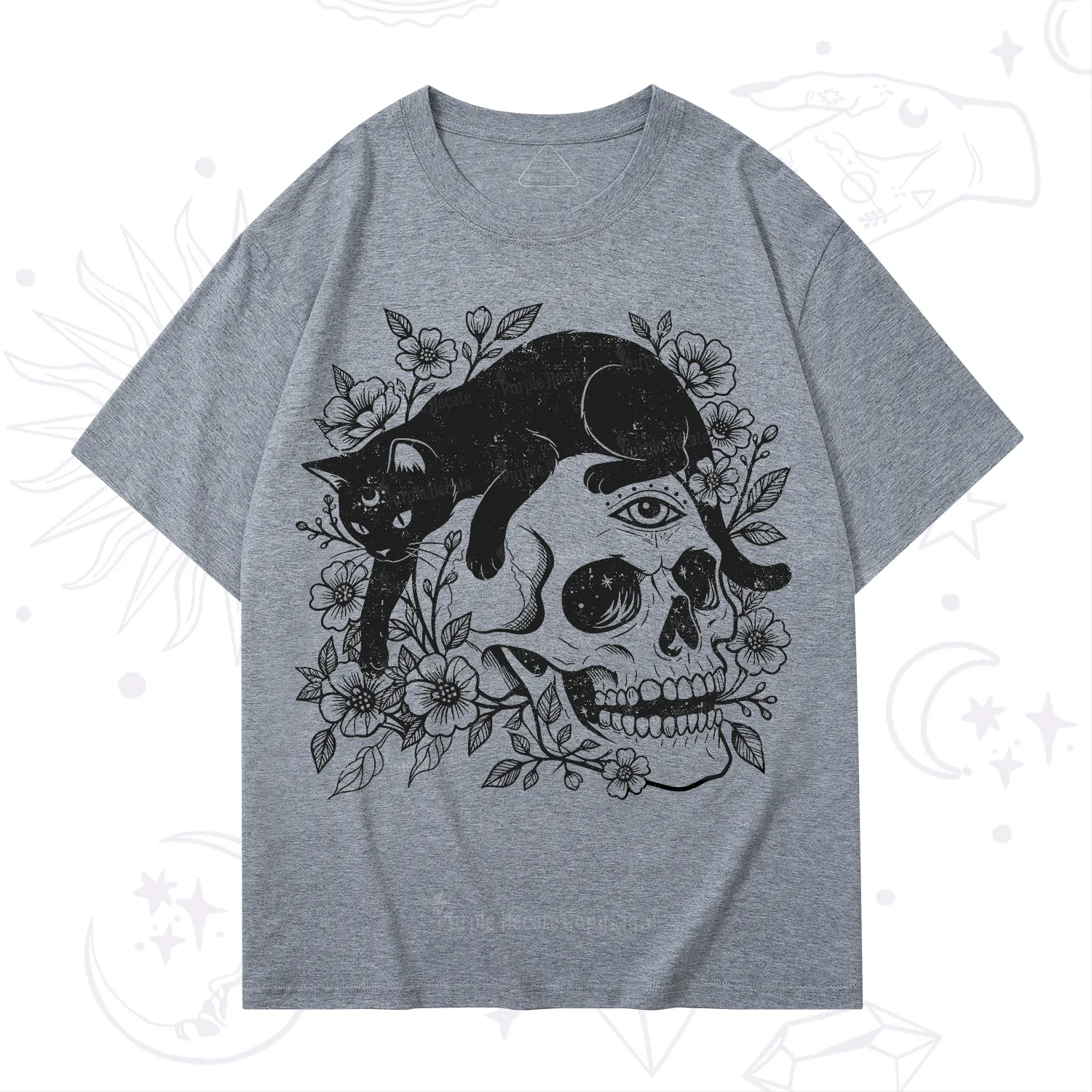 Purplehecate Black Cats In A Skull T-Shirt