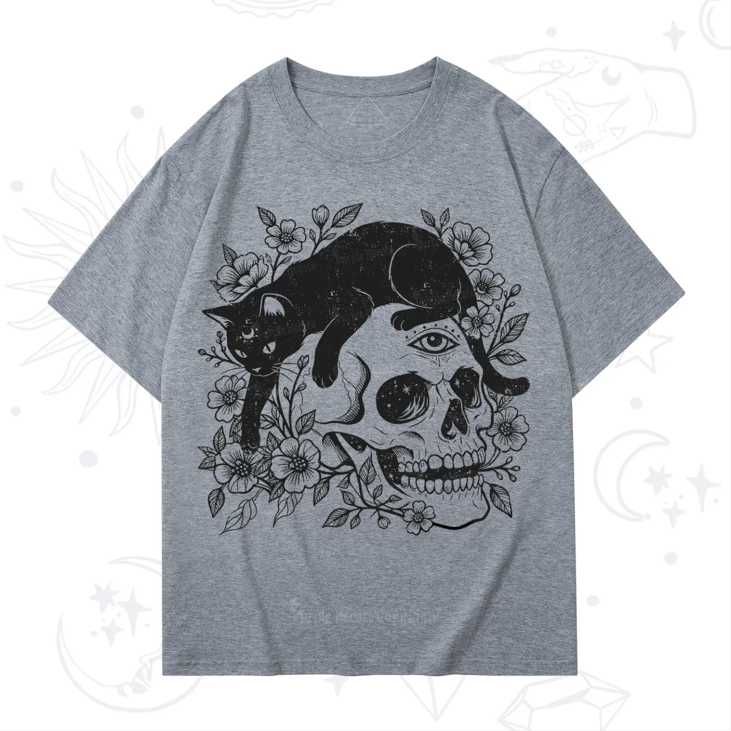 Purplehecate Black Cats In A Skull T-Shirt