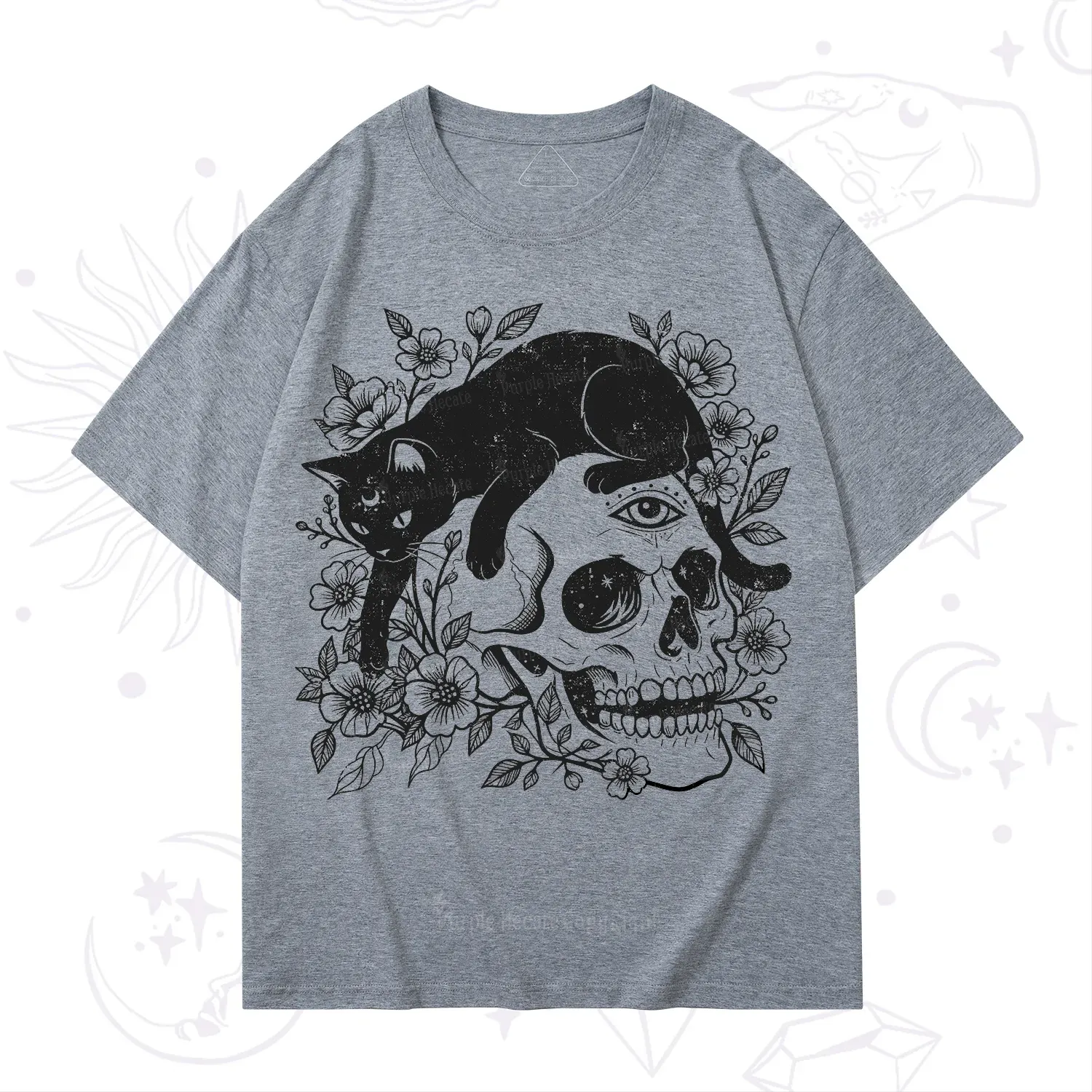 Purplehecate Black Cats In A Skull T-Shirt