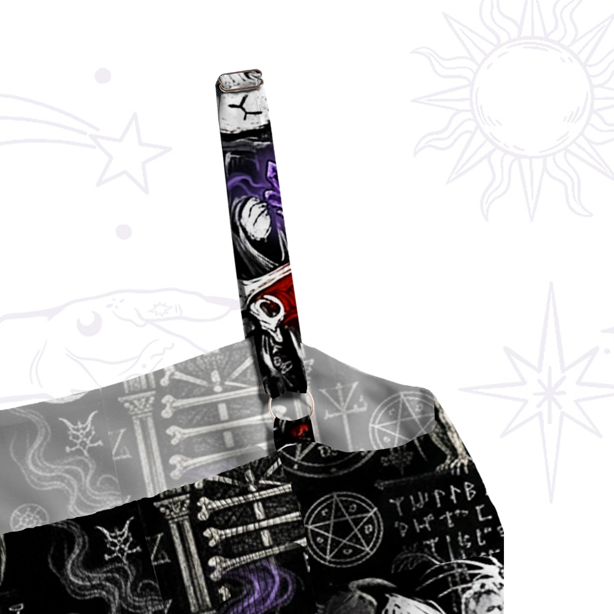 Purplehecate Gothic Cursed Bunny Ritual Wide Straps Maxi Dress