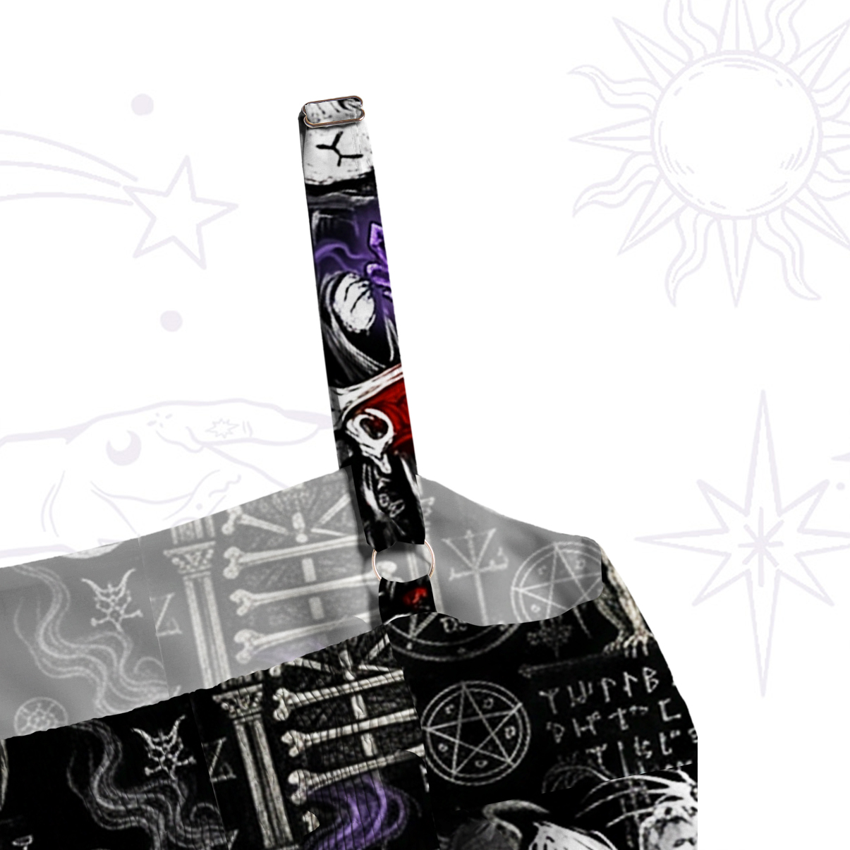 Purplehecate Gothic Cursed Bunny Ritual Wide Straps Maxi Dress