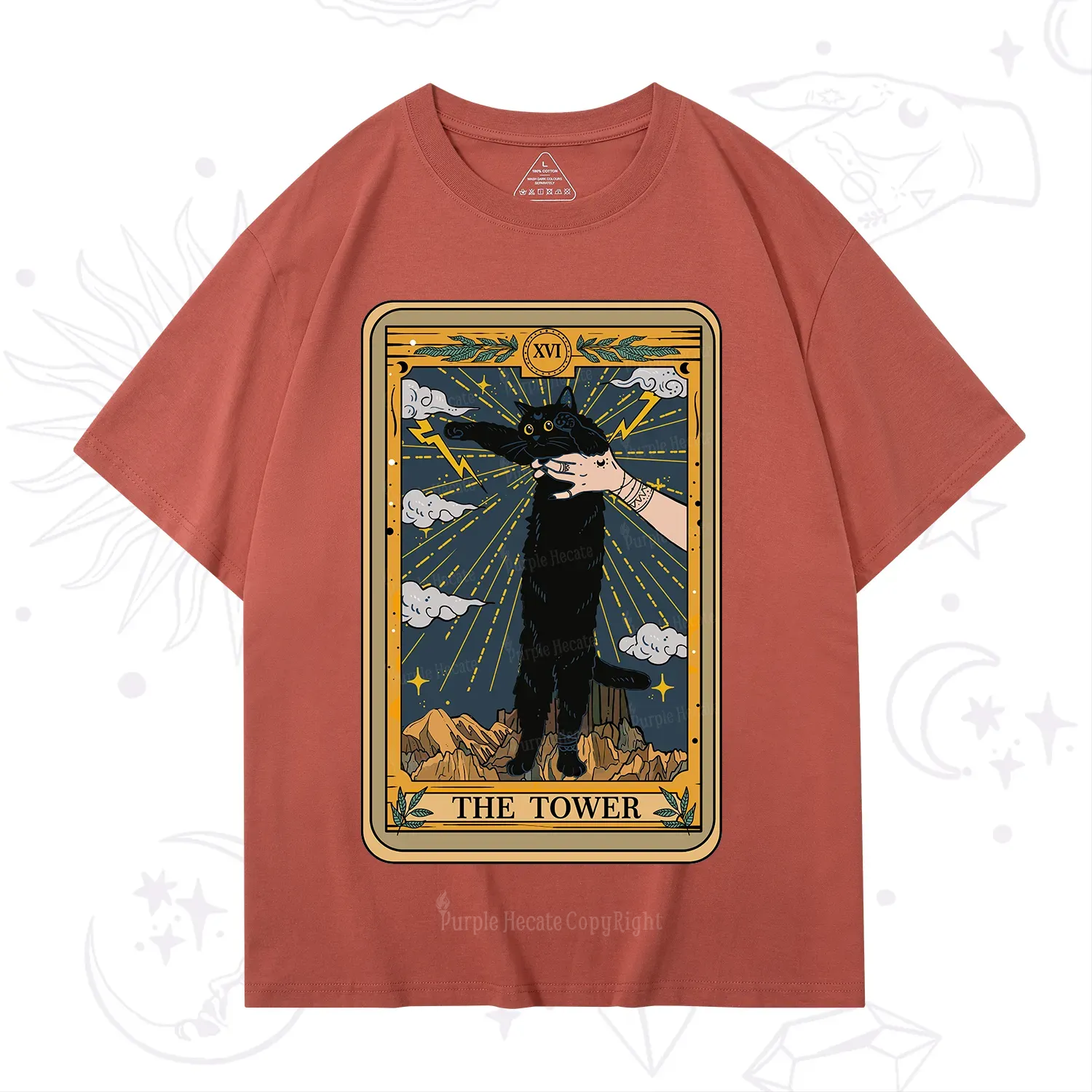 Purplehecate The Tower Cats Tarot T-Shirt