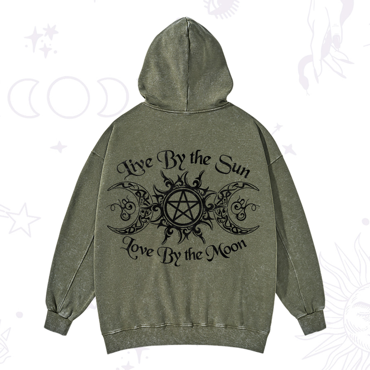 Purplehecate Hecate's Lunar Blessing Washed Hoodie