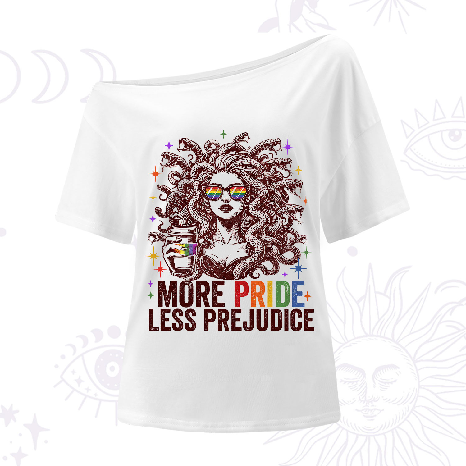 Purplehecate More Pride Less Prejudice Medusa One Shoulder T-Shirt