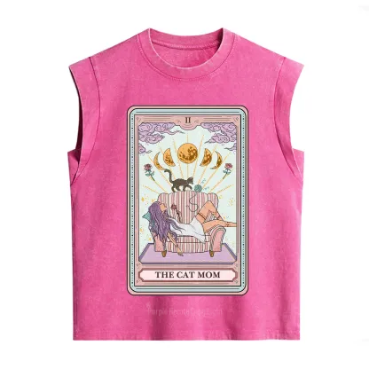 Purplehecate The Cat Mom Tarot Vintage Washed Tank