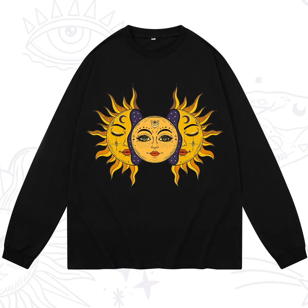 Purplehecate Celestial Twin Suns Long Sleeve T-Shirt