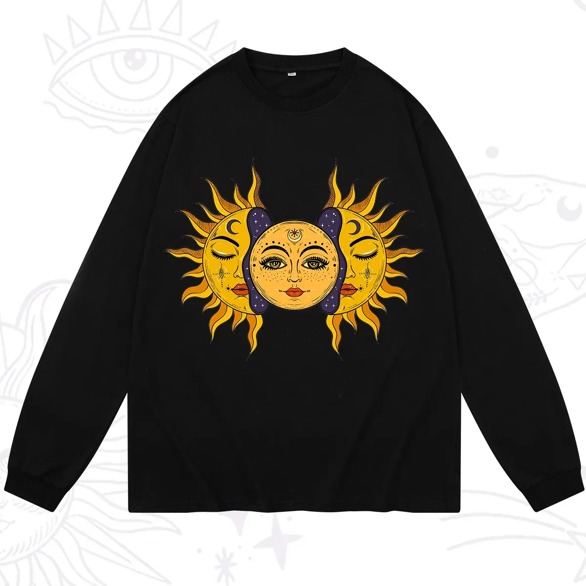 Purplehecate Celestial Twin Suns Long Sleeve T-Shirt