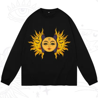 Purplehecate Celestial Twin Suns Long Sleeve T-Shirt