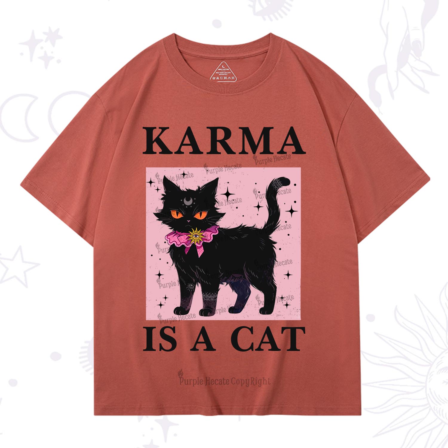 Purplehecate Karma Is A Cat T-Shirt