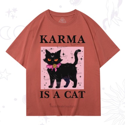 Purplehecate Karma Is A Cat T-Shirt