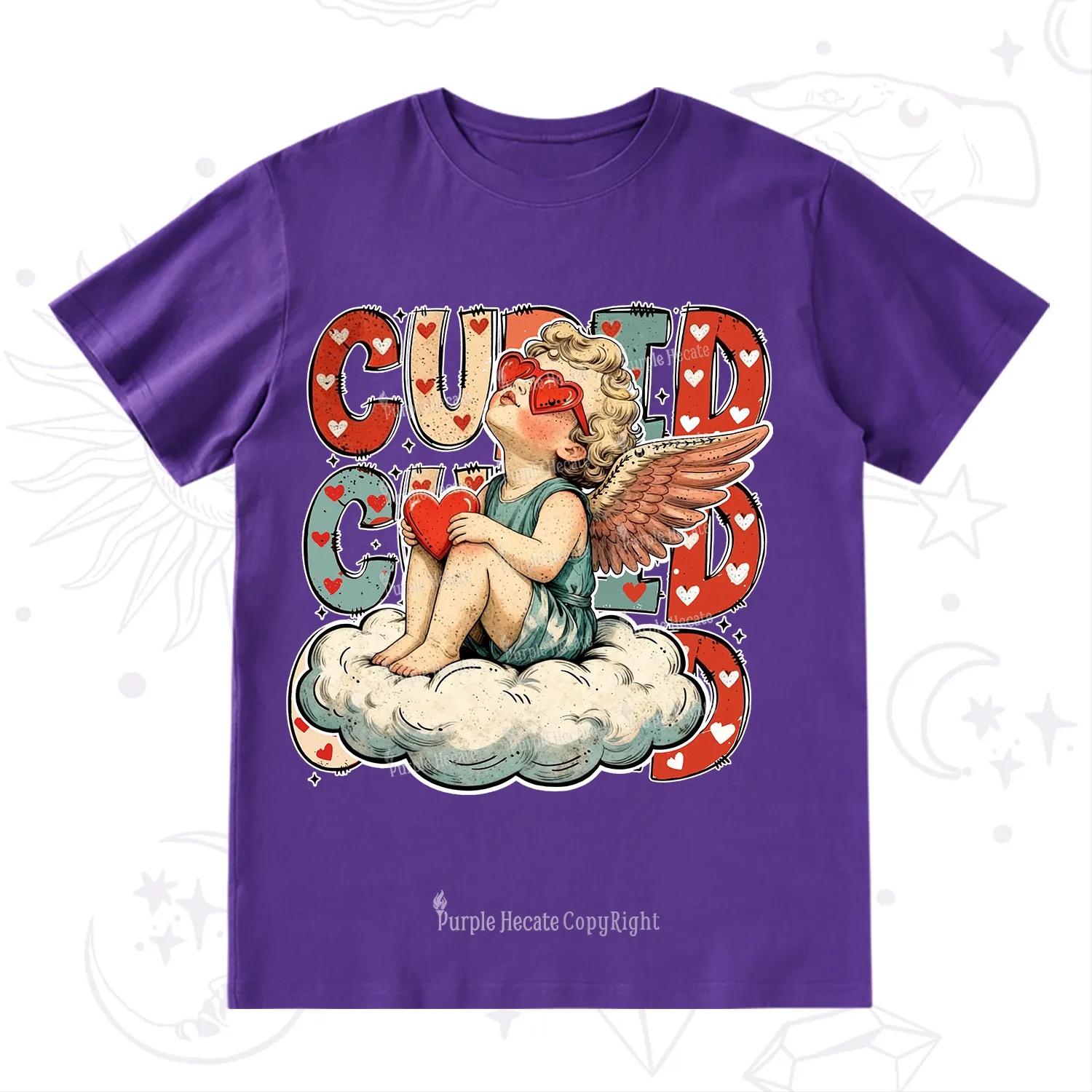 Purplehecate Retro Cupid Vibes Valentine T-Shirt