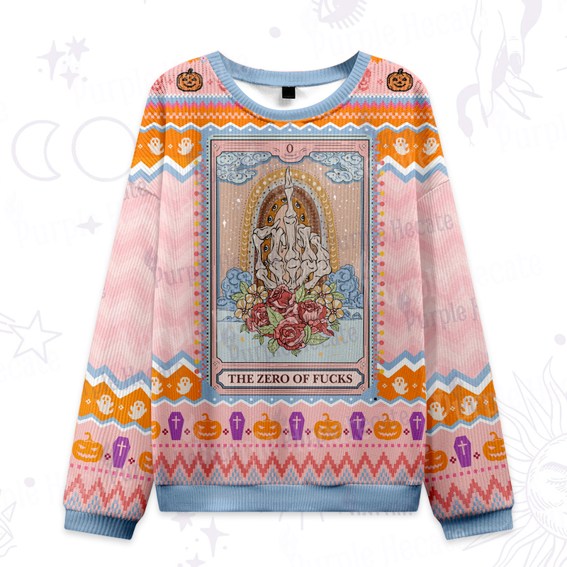 Purplehecate The Zero Of Fucks Tarot Ugly Halloween Sweatshirts
