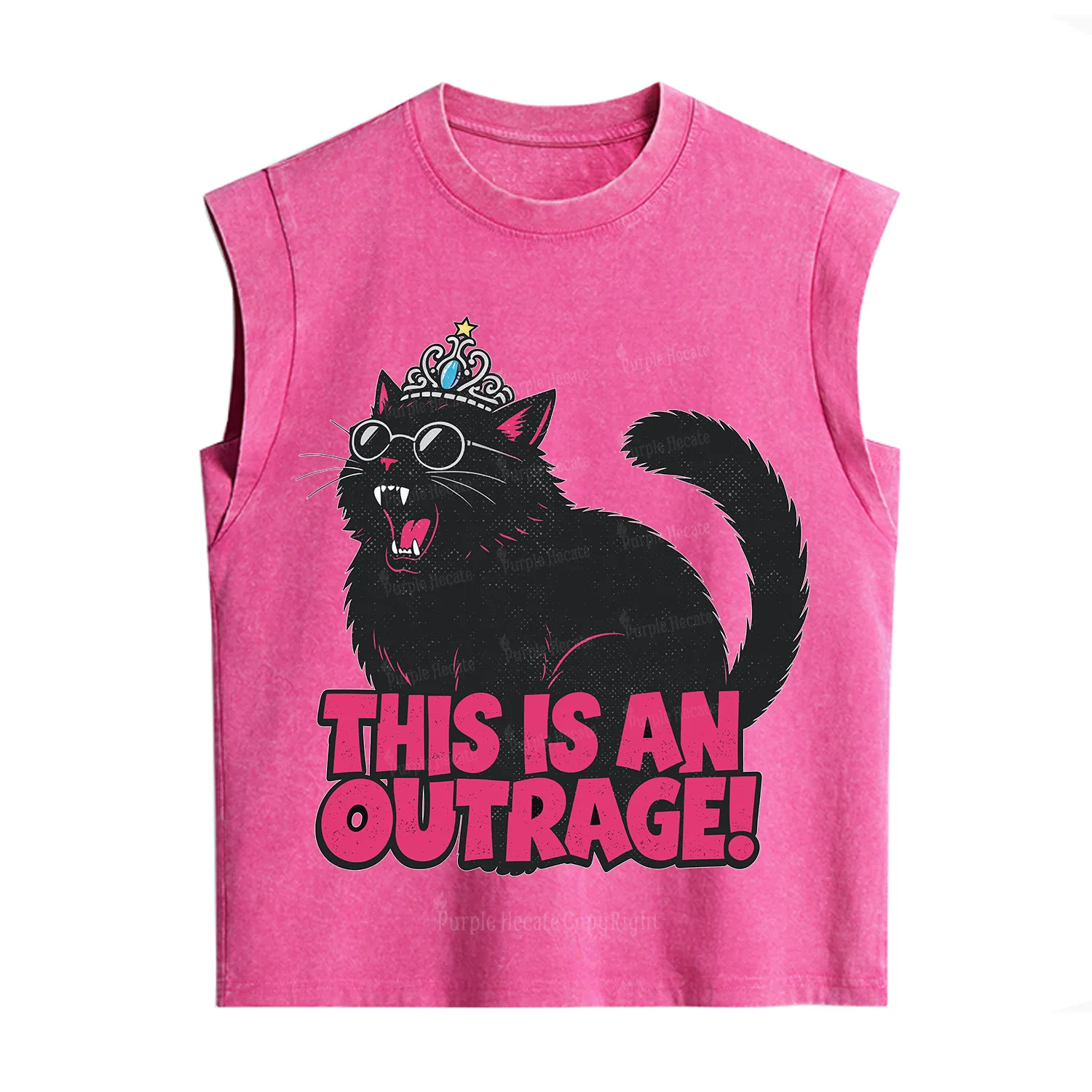 Purplehecate This is an outrage Princess Cat Vintage Washed Tank