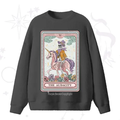Purplehecate The Audacity Tarot Card Fuzzy Ugly Sweater
