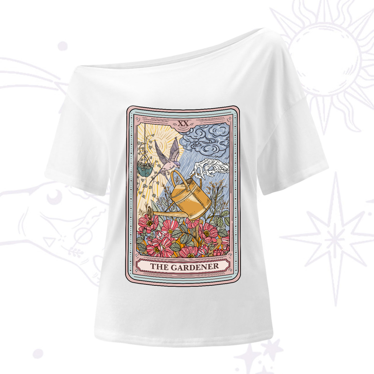 Purplehecate The Gardener Tarot One-Shoulder T-Shirt
