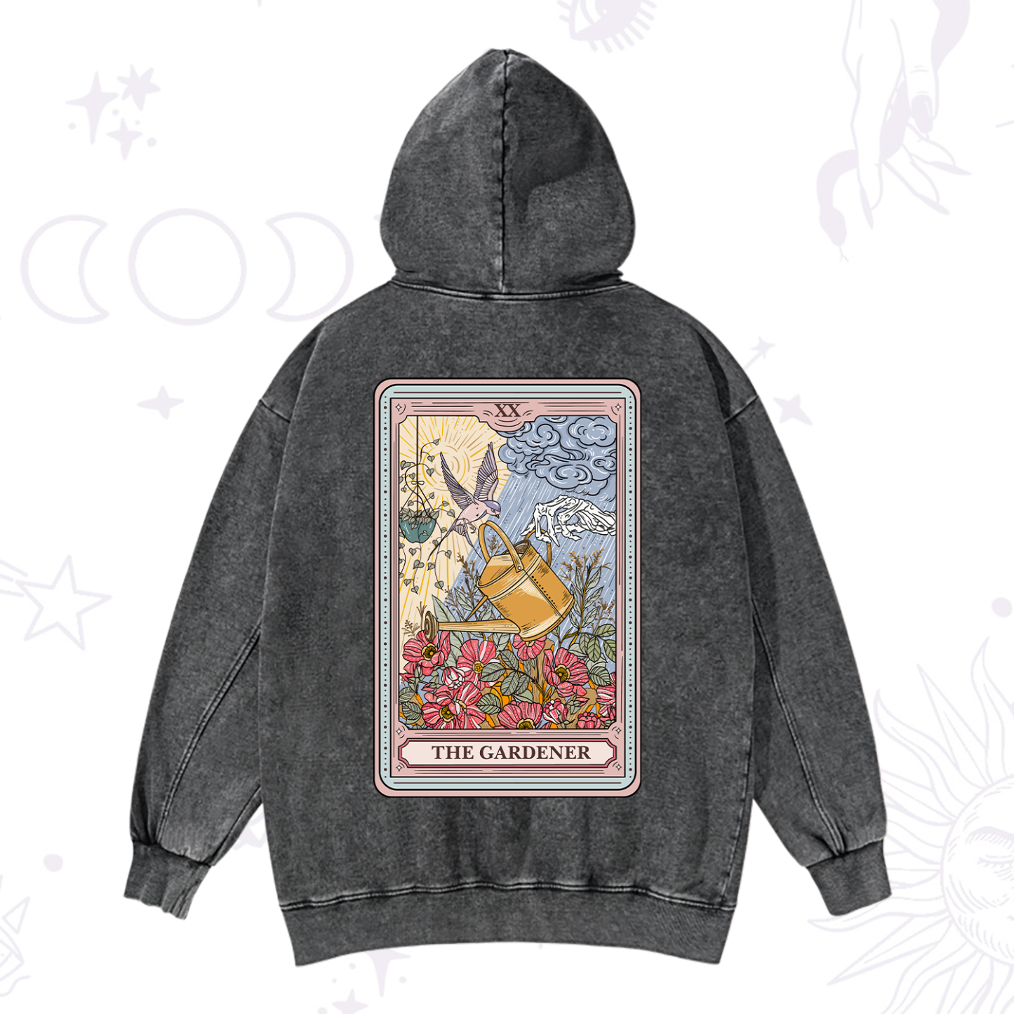 Magic Purplehecate The Gardener Tarot Washed Hoodie