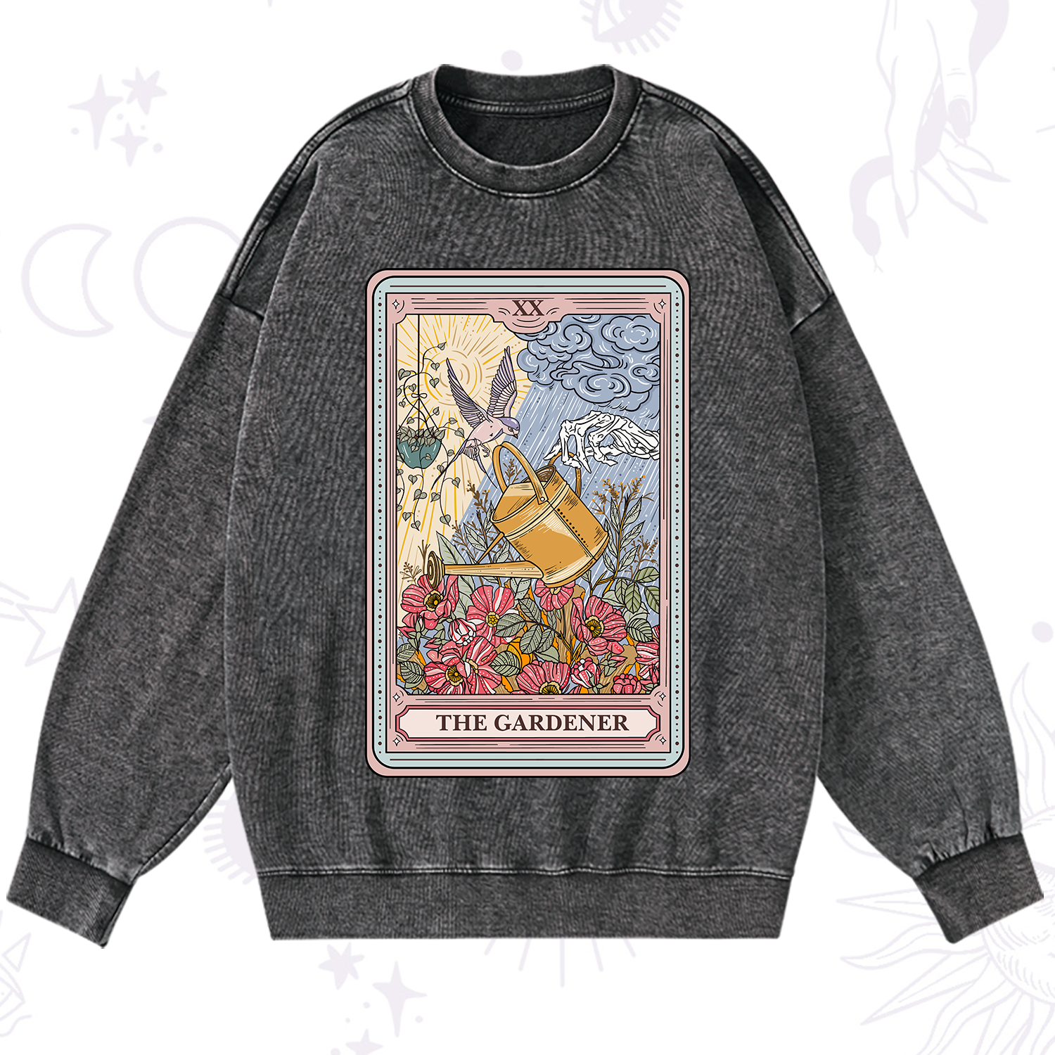 Purplehecate The Gardener Tarot Washed Sweatshirt