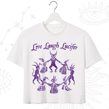 Purplehecate Live Laugh Lucifer Satanic Crop T-Shirt