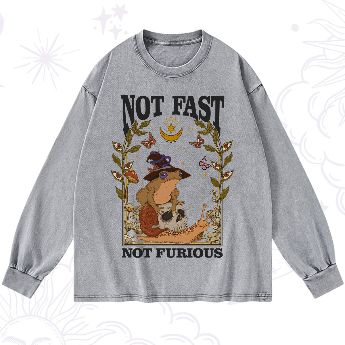 Purplehecate Not Fast Not Furious Washed Long Sleeve Shirt