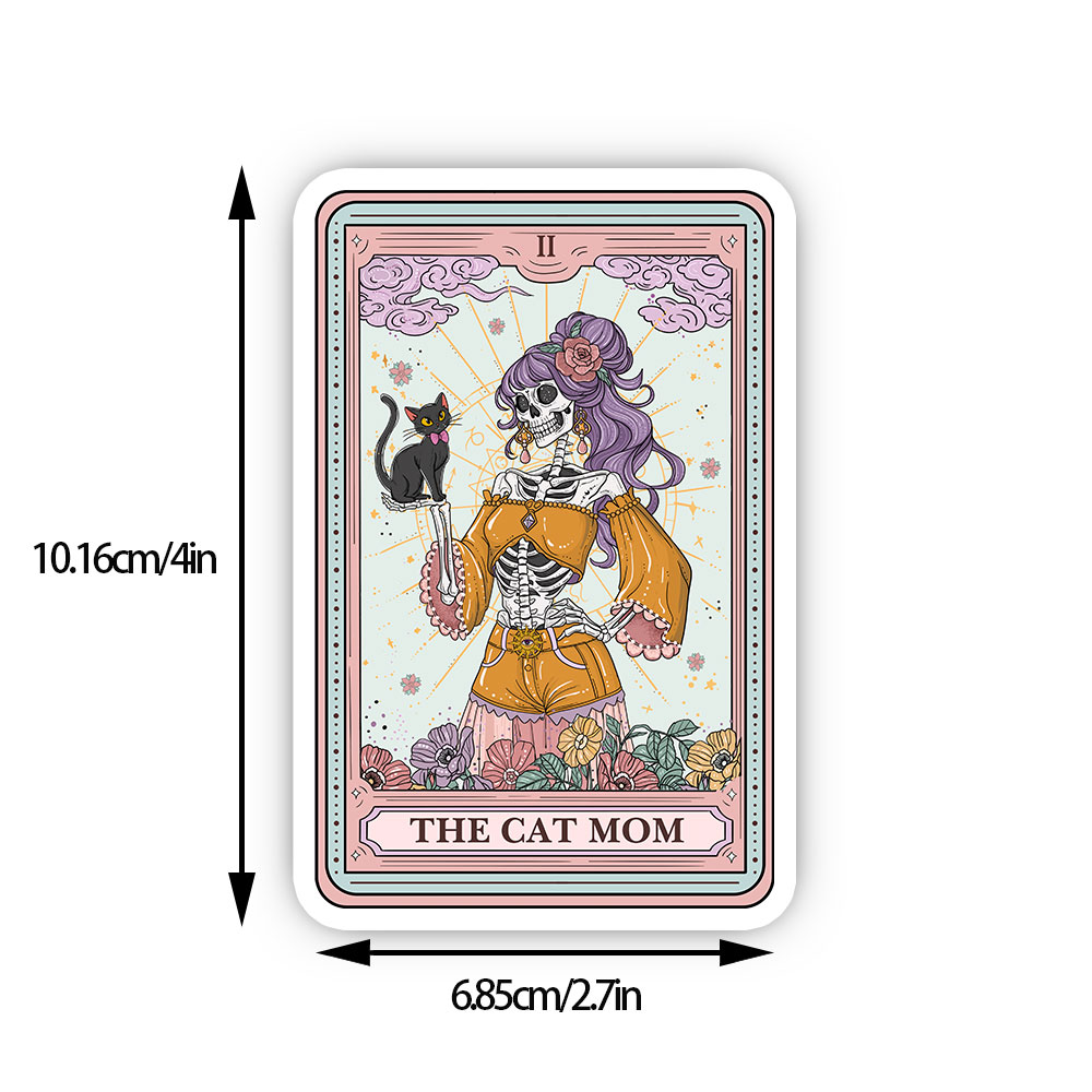 Purplehecate The Skeleton Cat Mom Tarot Card Sticker