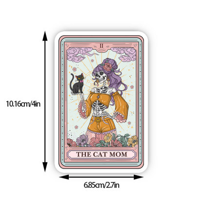 Purplehecate The Skeleton Cat Mom Tarot Card Sticker