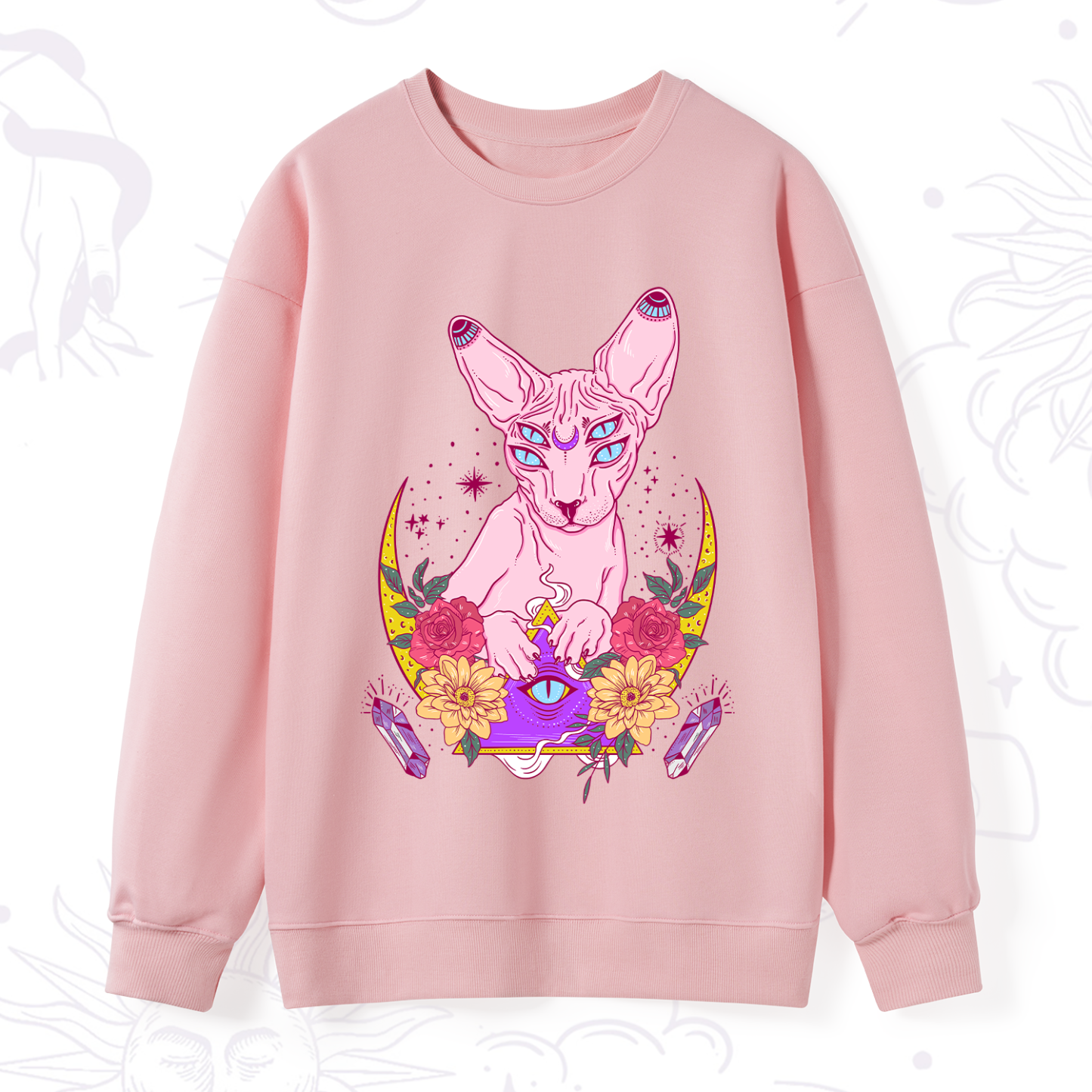 Purplehecate Moon Phase Cat Sweatshirt