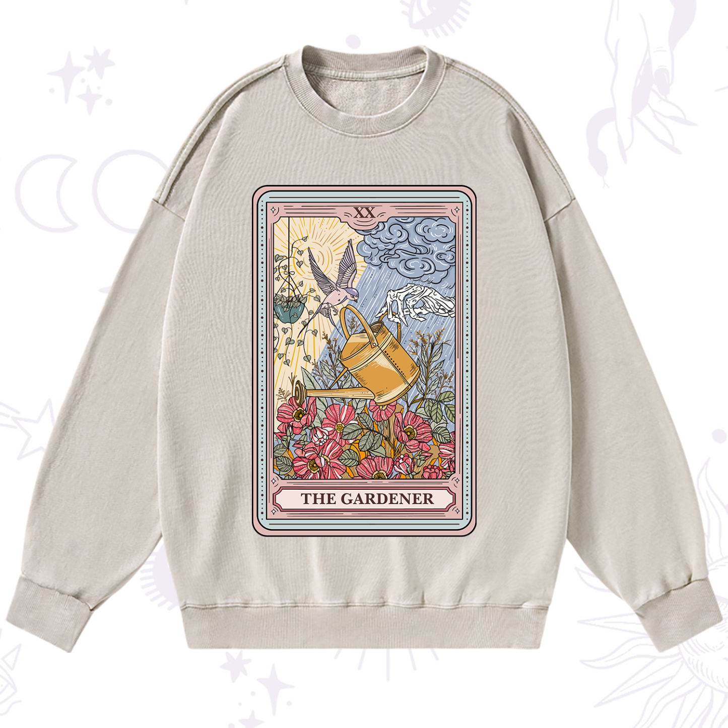 Purplehecate The Gardener Tarot Washed Sweatshirt