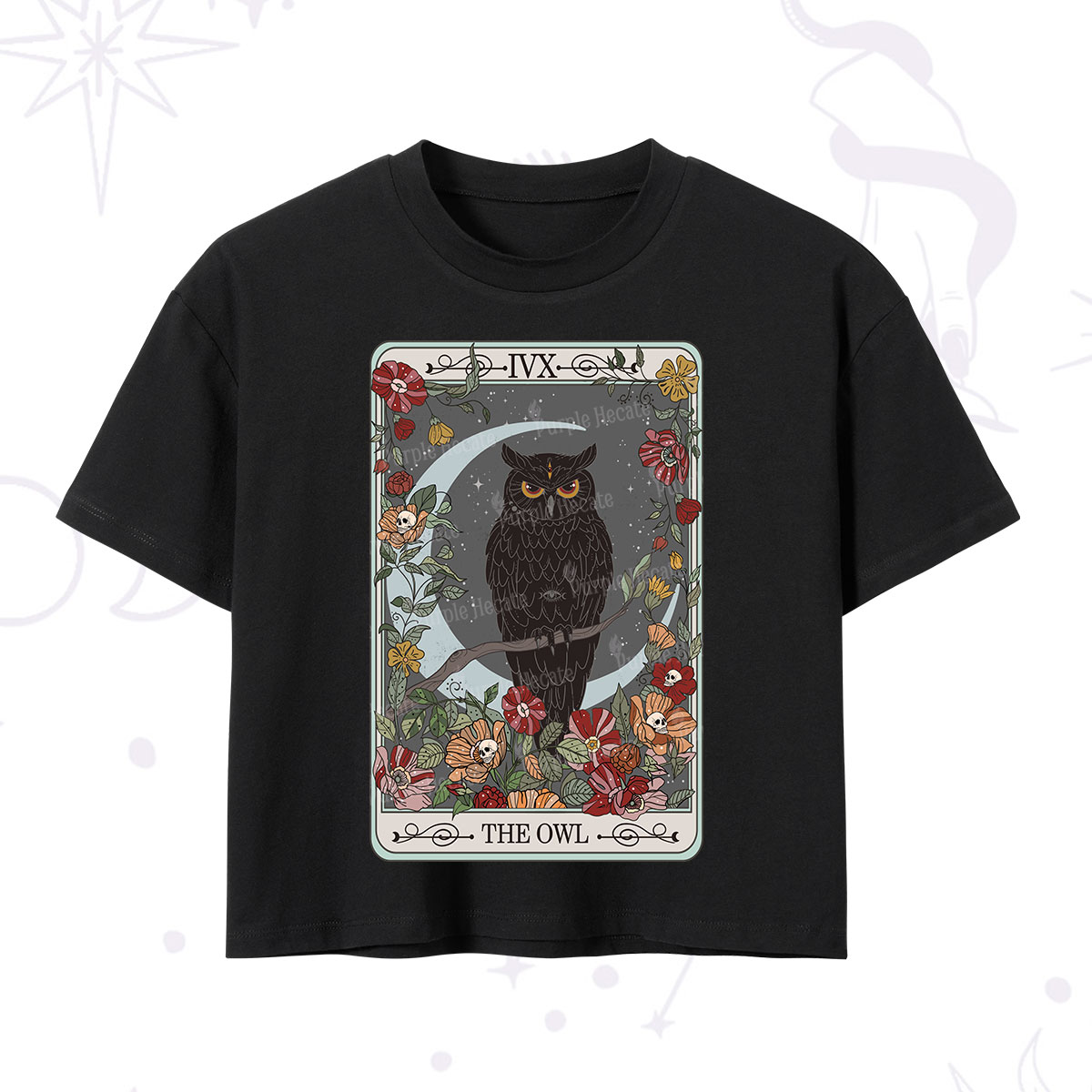 Purplehecate The Owl Tarot Crop T-Shirt