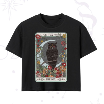 Purplehecate The Owl Tarot Crop T-Shirt