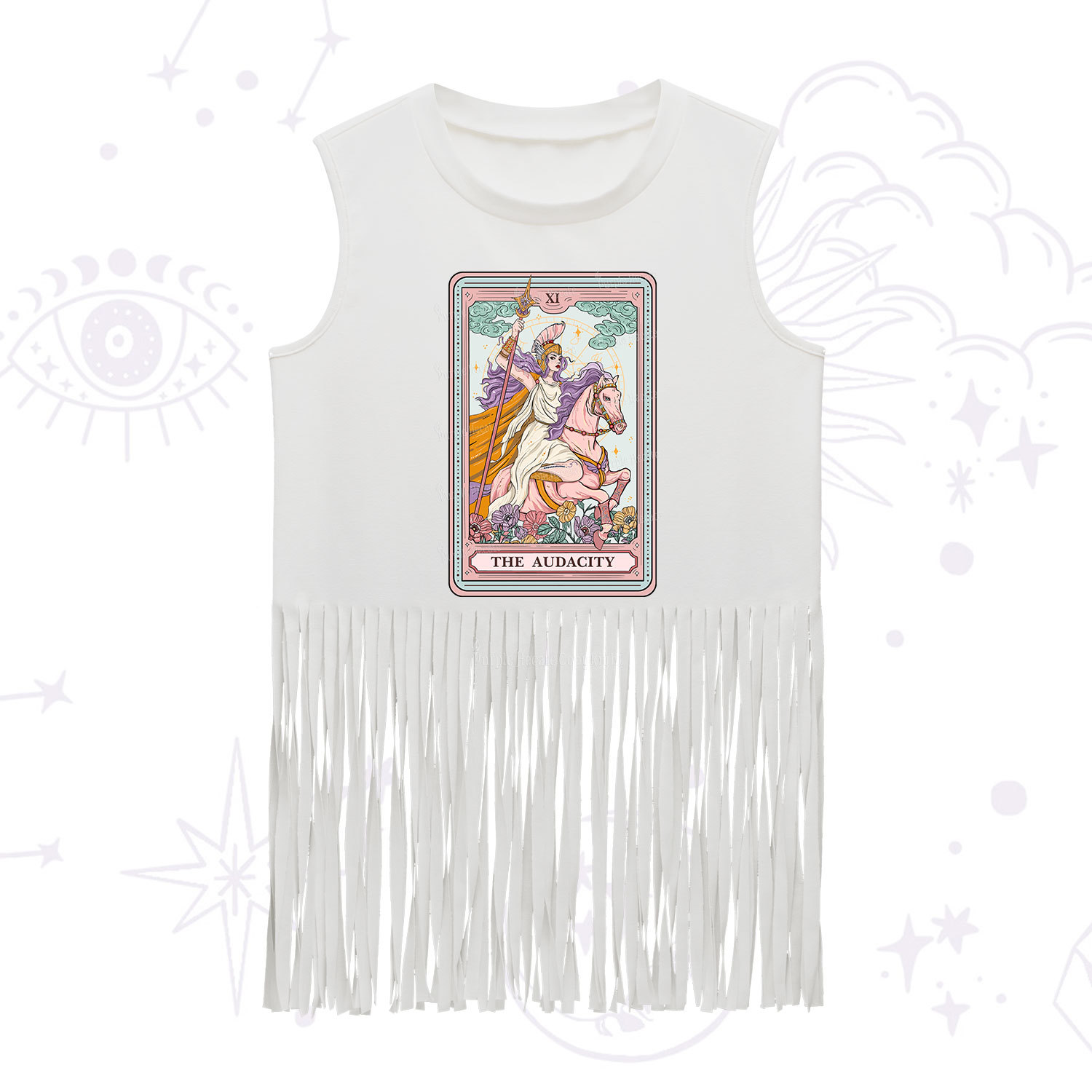 Purplehecate The Audacity Tarot Card Fringe Tank Top