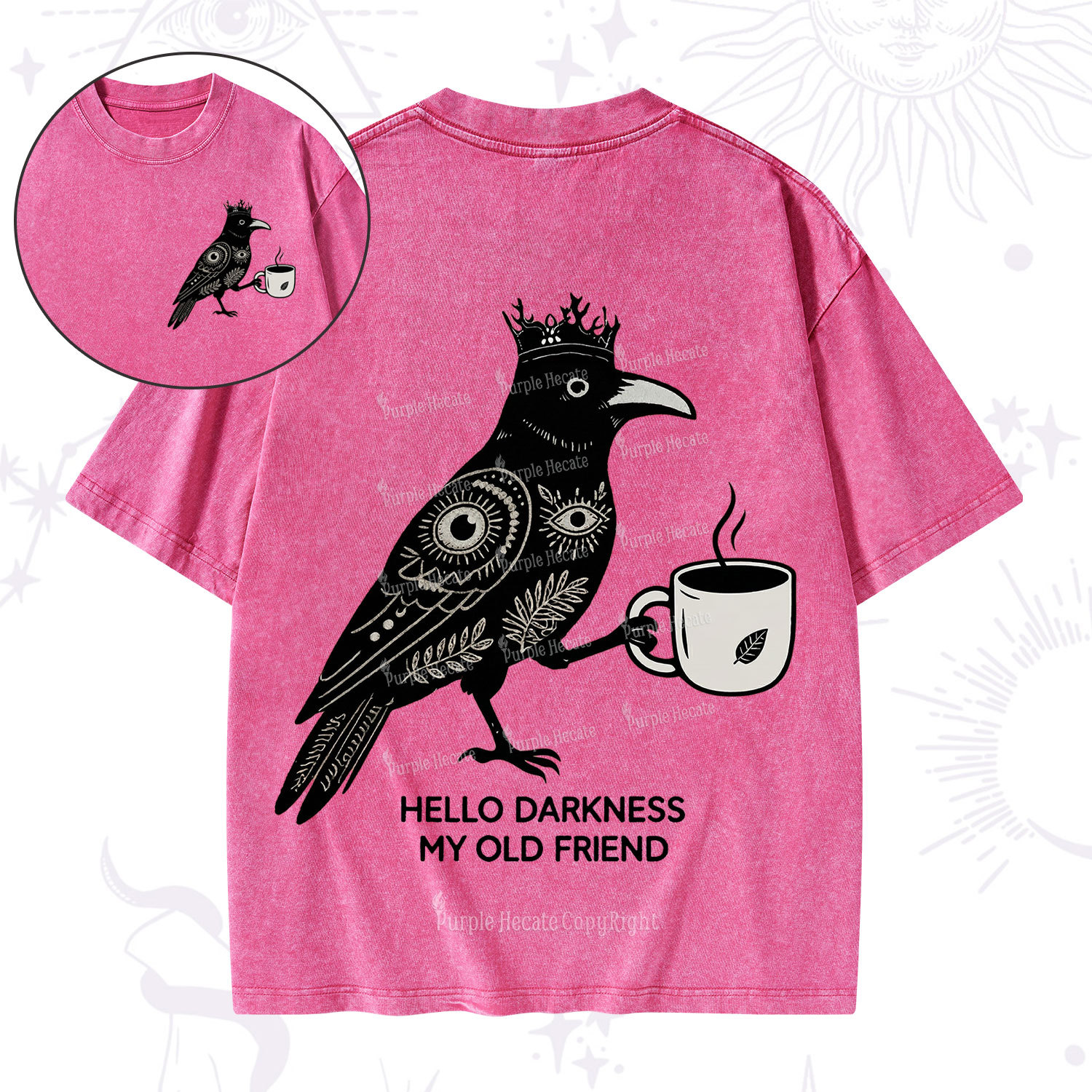 Purplehecate Hello Darkness My Old Friend Washed T-Shirt