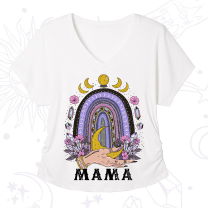 Purplehecate Gothic Mama Rainbow V-Neck T-Shirt
