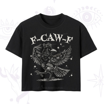 Purplehecate F-caw-f Funny Crow Crop T-Shirt