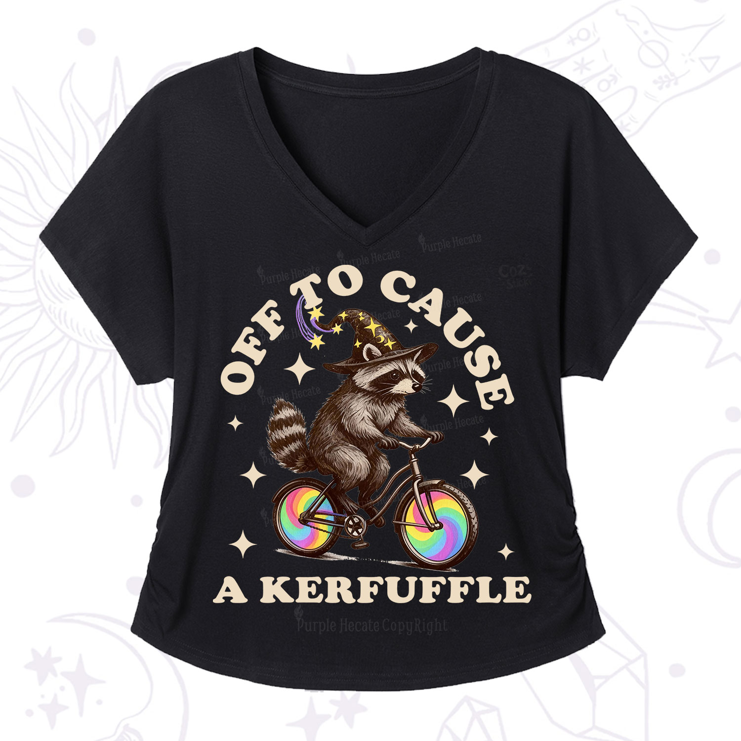Purplehecate Off To Cause A Kerfuffle V-Neck T-Shirt