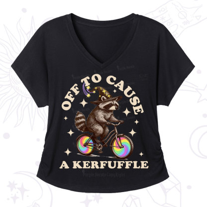 Purplehecate Off To Cause A Kerfuffle V-Neck T-Shirt