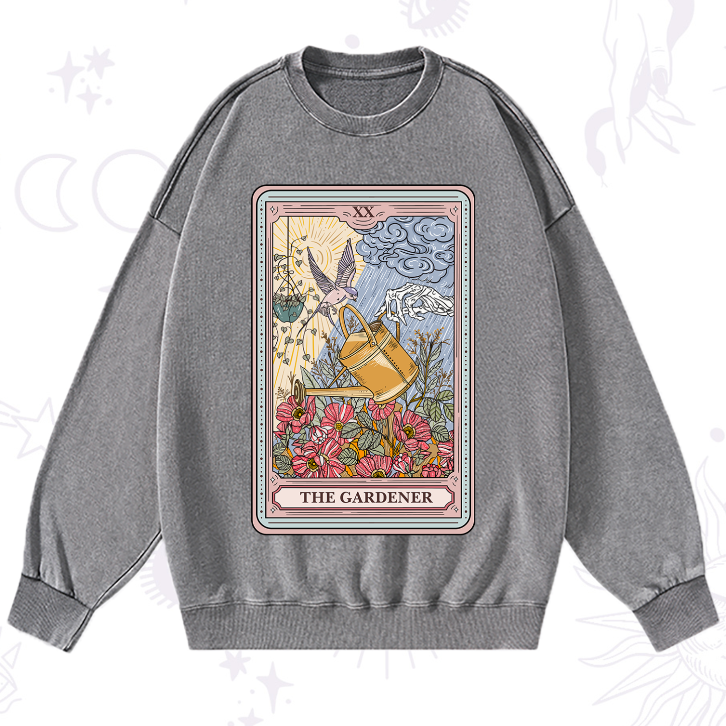 Purplehecate The Gardener Tarot Washed Sweatshirt