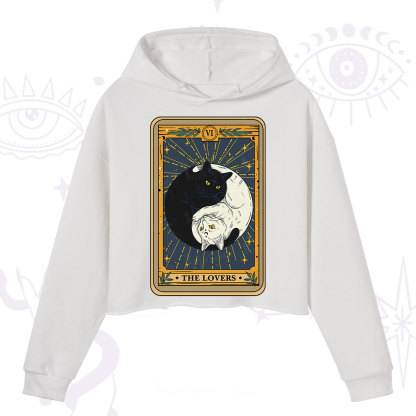 Purplehecate The Lovers Cat Tarot Crop Hoodie