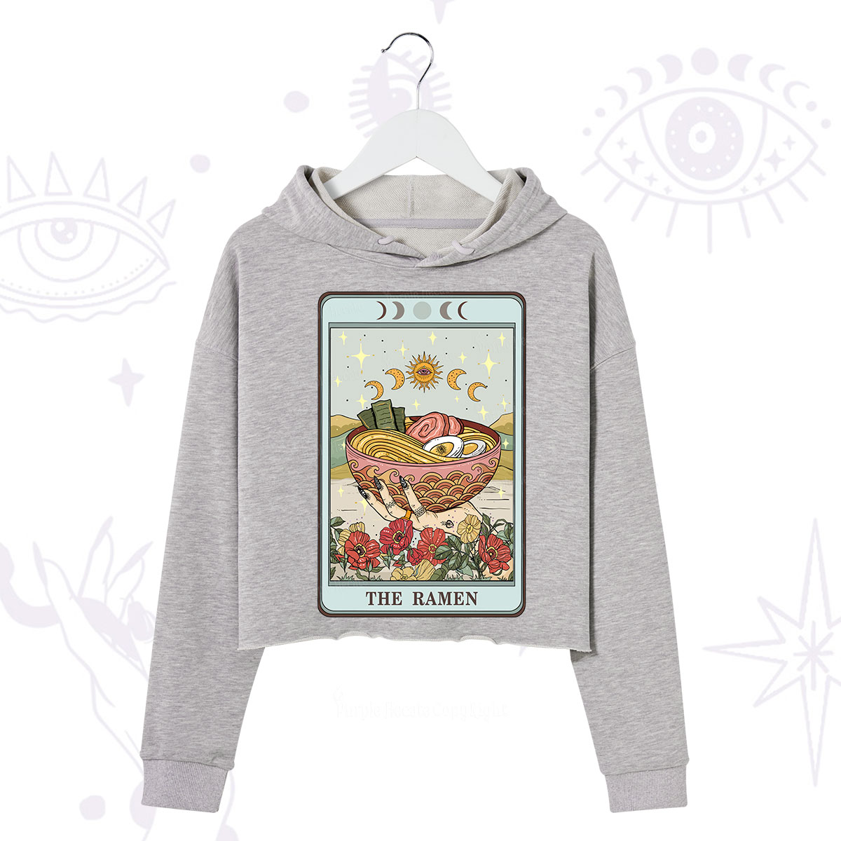 Purplehecate The Ramen Tarot Crop Hoodie