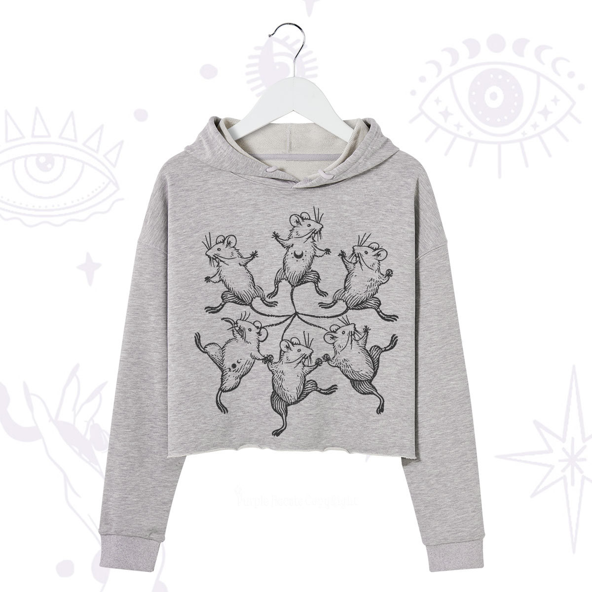 Purplehecate The Midnight Mouse Dance Crop Hoodie