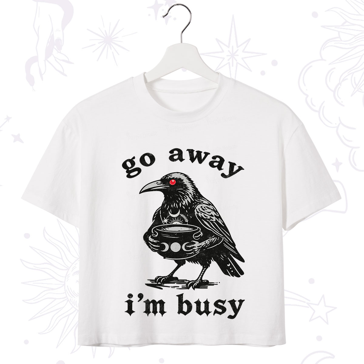 Purplehecate Go Away I'm Busy Crop T-Shirt