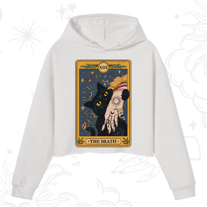 Purplehecate The Death Tarot Card Crop Hoodie