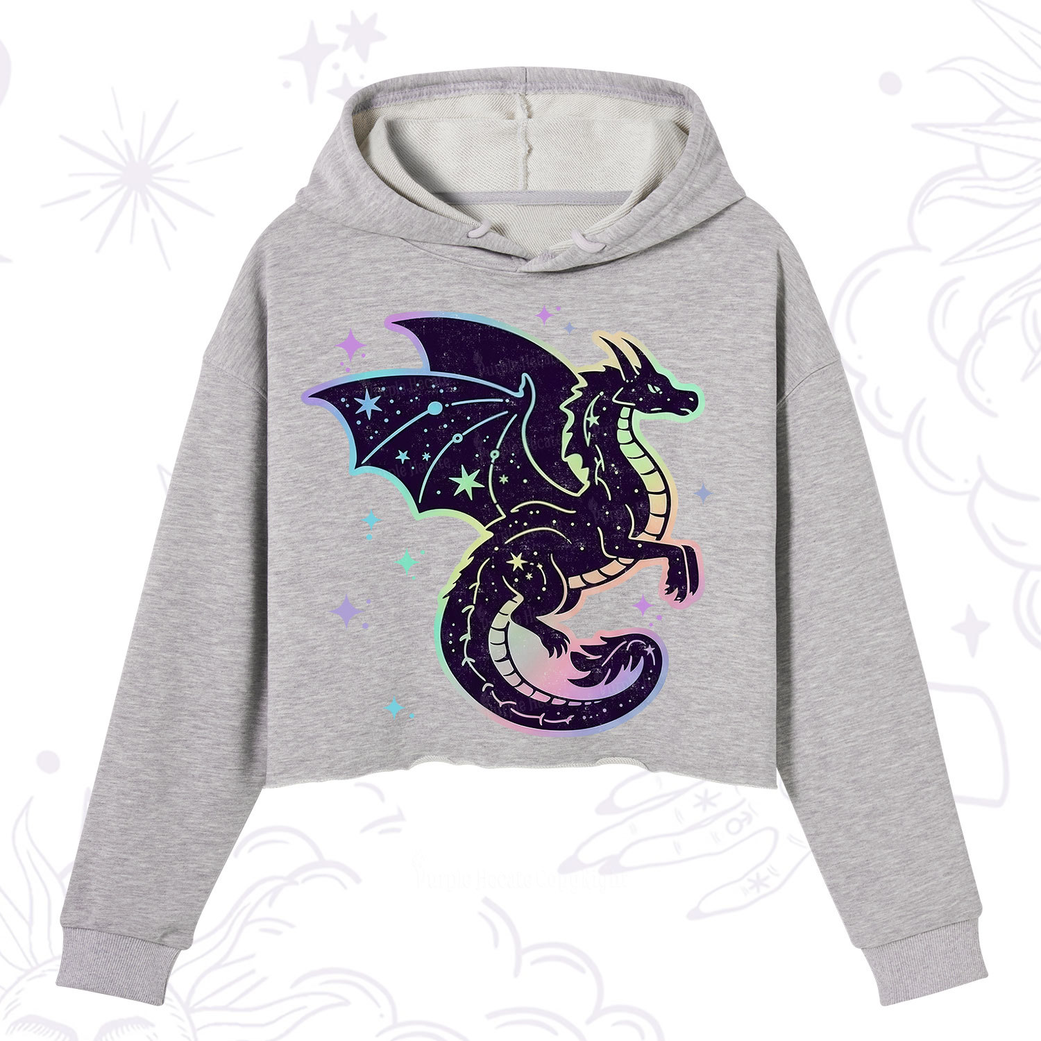 Purplehecate Celestial Dragon Crop Hoodie
