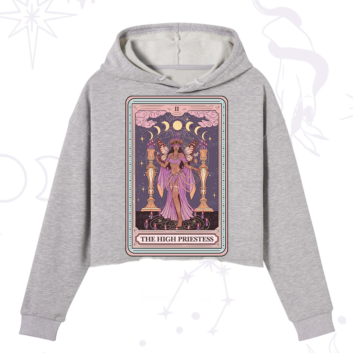 Purplehecate The Mystic High Priestess Crop Hoodie