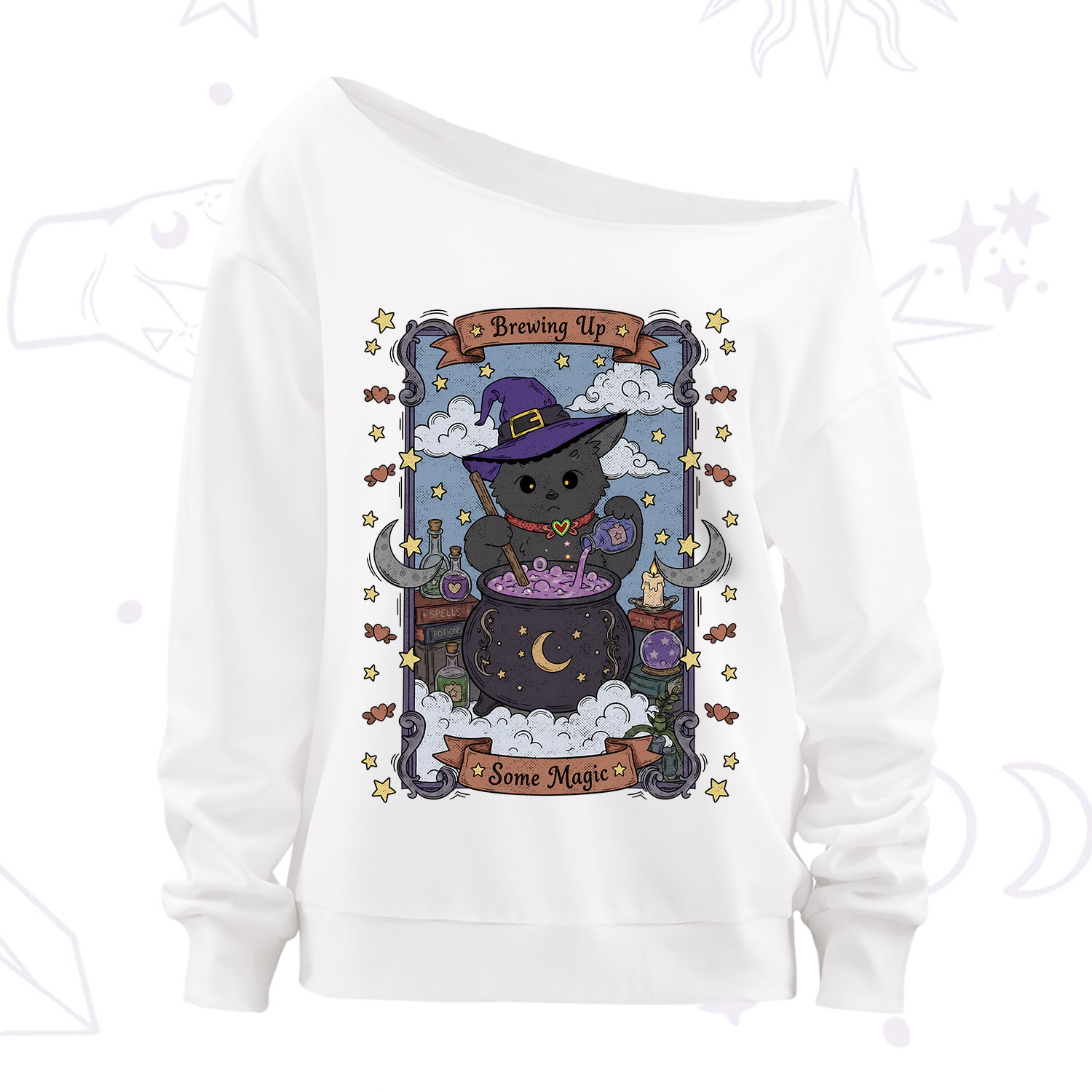 Purplehecate Brewing Up Some Magic Off The Shoulder Sweatshirt